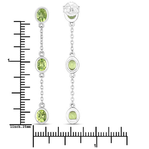 2.10 Carat Genuine Peridot .925 Sterling Silver Earrings by Bids.com