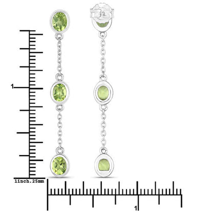 2.10 Carat Genuine Peridot .925 Sterling Silver Earrings by Bids.com
