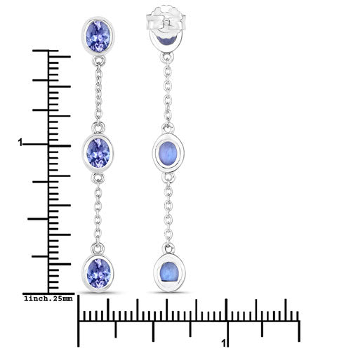 1.98 Carat Genuine Tanzanite .925 Sterling Silver Earrings by Bids.com