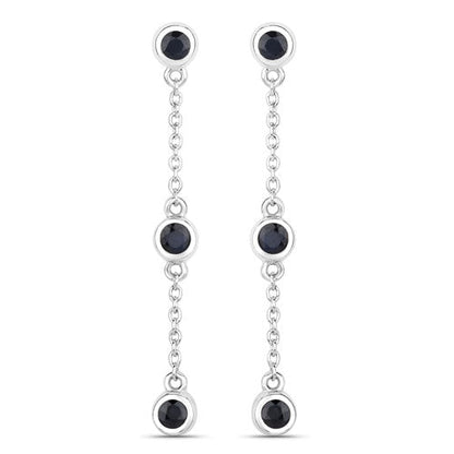 0.66 Carat Genuine Blue Sapphire .925 Sterling Silver Earrings by Bids.com