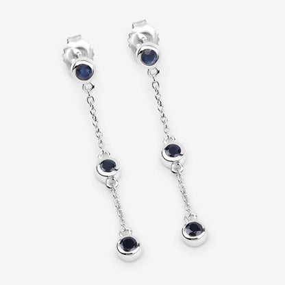 0.66 Carat Genuine Blue Sapphire .925 Sterling Silver Earrings by Bids.com