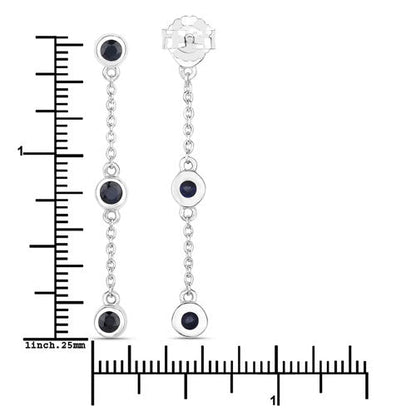 0.66 Carat Genuine Blue Sapphire .925 Sterling Silver Earrings by Bids.com