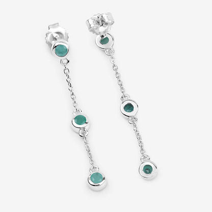 0.60 Carat Genuine Emerald .925 Sterling Silver Earrings by Bids.com