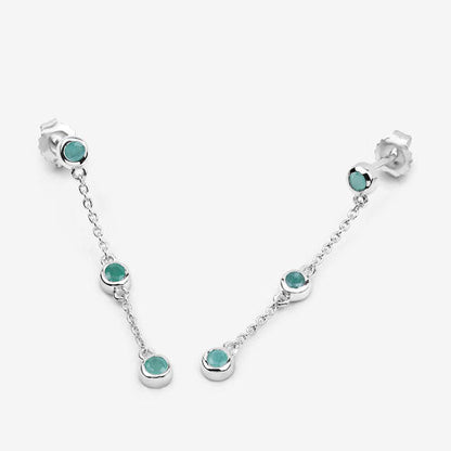 0.60 Carat Genuine Emerald .925 Sterling Silver Earrings by Bids.com
