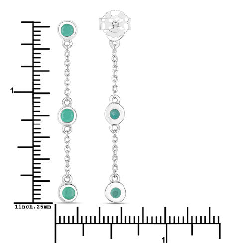 0.60 Carat Genuine Emerald .925 Sterling Silver Earrings by Bids.com