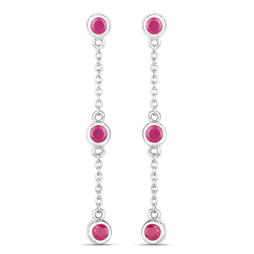 0.78 Carat Genuine Ruby .925 Sterling Silver Earrings by Bids.com