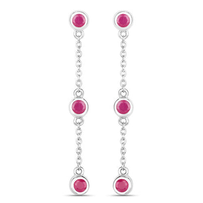 0.78 Carat Genuine Ruby .925 Sterling Silver Earrings by Bids.com