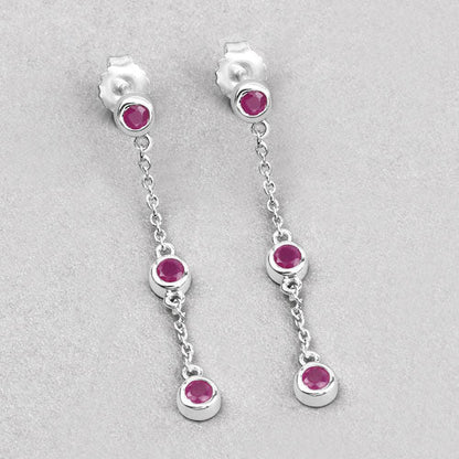 0.78 Carat Genuine Ruby .925 Sterling Silver Earrings by Bids.com