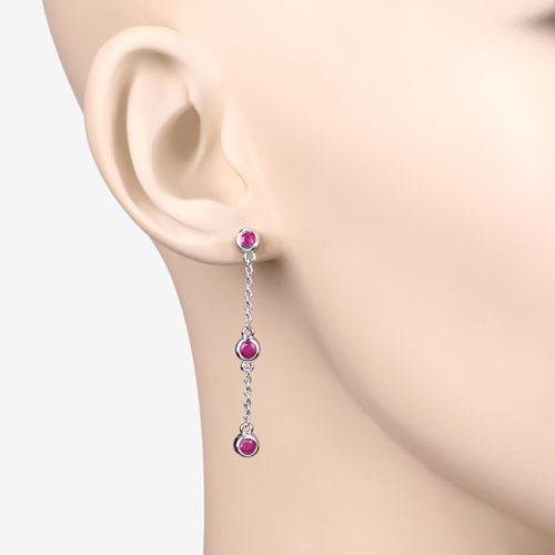 0.78 Carat Genuine Ruby .925 Sterling Silver Earrings by Bids.com