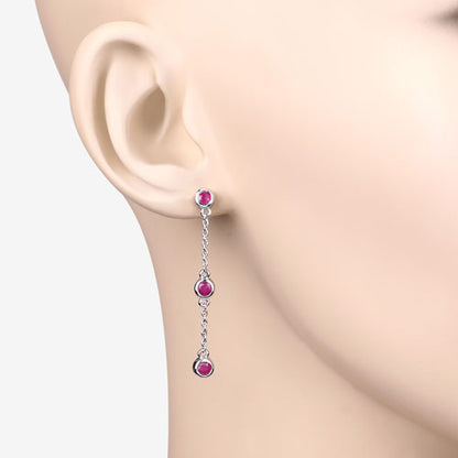 0.78 Carat Genuine Ruby .925 Sterling Silver Earrings by Bids.com