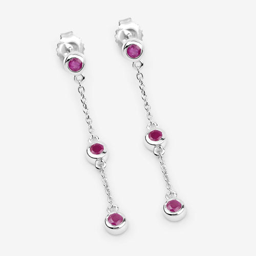 0.78 Carat Genuine Ruby .925 Sterling Silver Earrings by Bids.com