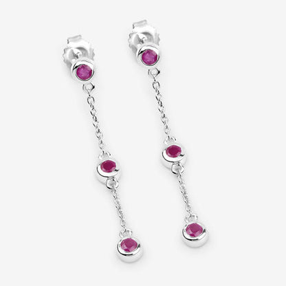 0.78 Carat Genuine Ruby .925 Sterling Silver Earrings by Bids.com