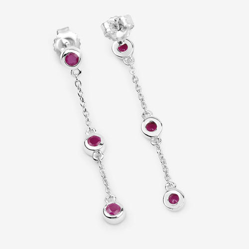 0.78 Carat Genuine Ruby .925 Sterling Silver Earrings by Bids.com