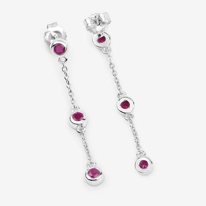 0.78 Carat Genuine Ruby .925 Sterling Silver Earrings by Bids.com