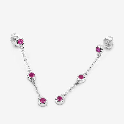 0.78 Carat Genuine Ruby .925 Sterling Silver Earrings by Bids.com