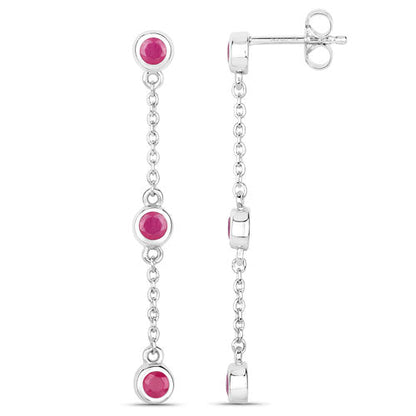 0.78 Carat Genuine Ruby .925 Sterling Silver Earrings by Bids.com
