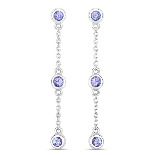 0.60 Carat Genuine Tanzanite .925 Sterling Silver Earrings by Bids.com