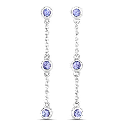 0.60 Carat Genuine Tanzanite .925 Sterling Silver Earrings by Bids.com