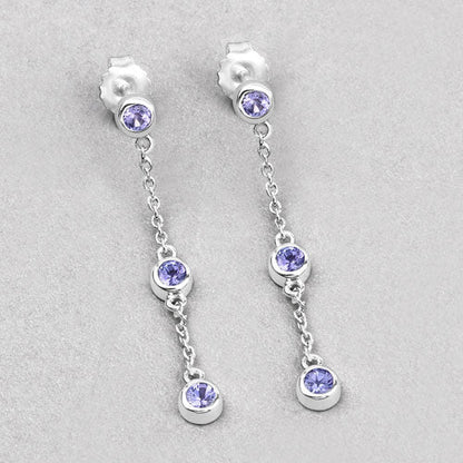 0.60 Carat Genuine Tanzanite .925 Sterling Silver Earrings by Bids.com