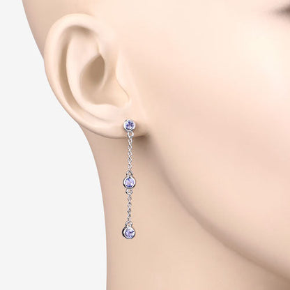 0.60 Carat Genuine Tanzanite .925 Sterling Silver Earrings by Bids.com