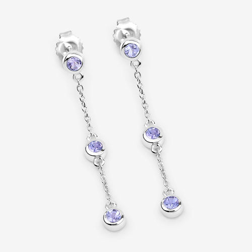 0.60 Carat Genuine Tanzanite .925 Sterling Silver Earrings by Bids.com