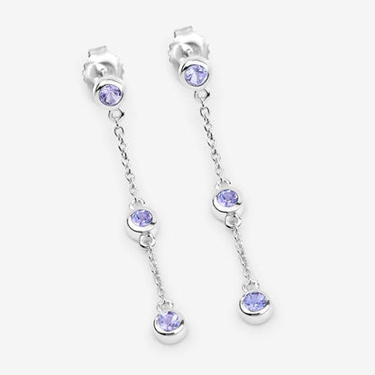 0.60 Carat Genuine Tanzanite .925 Sterling Silver Earrings by Bids.com