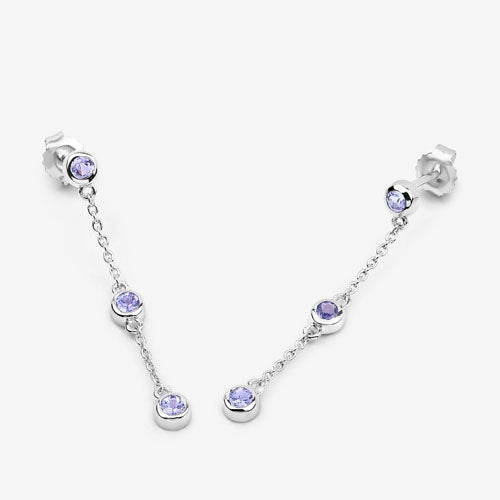 0.60 Carat Genuine Tanzanite .925 Sterling Silver Earrings by Bids.com