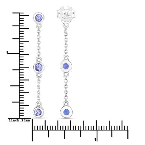 0.60 Carat Genuine Tanzanite .925 Sterling Silver Earrings by Bids.com