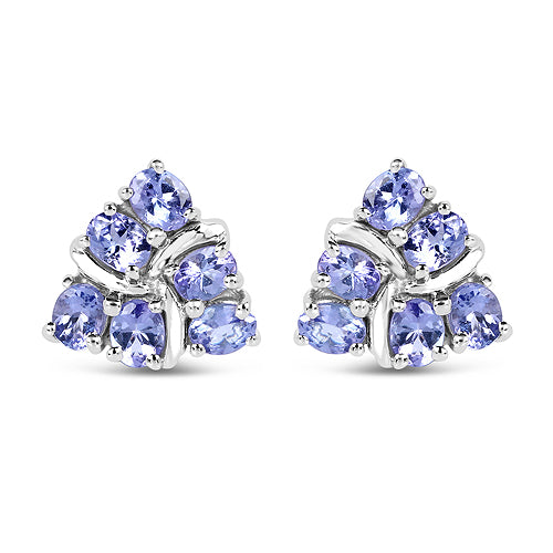 2.04 Carat Genuine Tanzanite .925 Sterling Silver Earrings  DestGlow