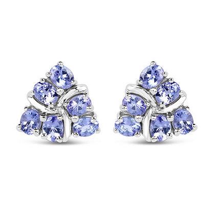 2.04 Carat Genuine Tanzanite .925 Sterling Silver Earrings  DestGlow