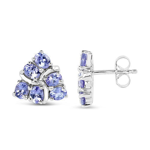2.04 Carat Genuine Tanzanite .925 Sterling Silver Earrings  DestGlow