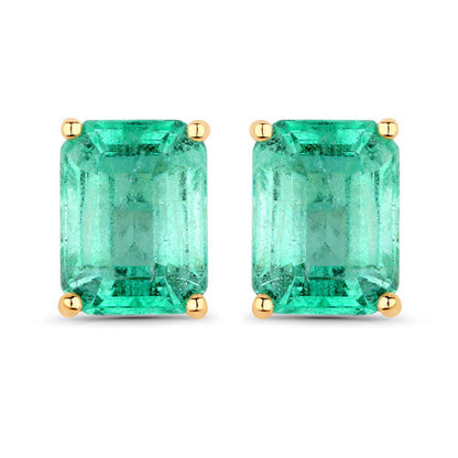 2.75 Carat Genuine Ethiopian Emerald 14K Yellow Gold Earrings by Bids.com