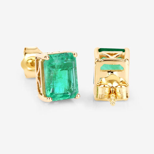 2.75 Carat Genuine Ethiopian Emerald 14K Yellow Gold Earrings by Bids.com