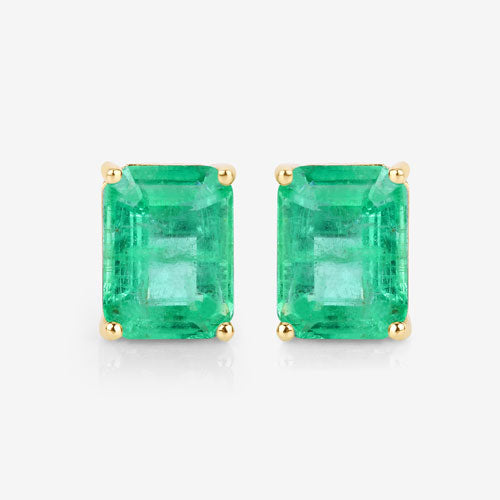 2.75 Carat Genuine Ethiopian Emerald 14K Yellow Gold Earrings by Bids.com