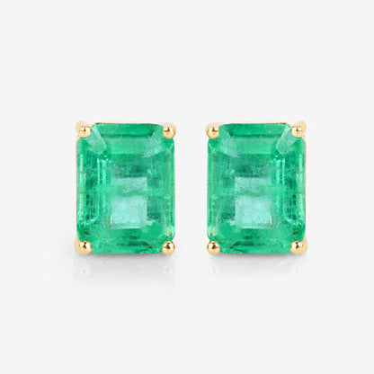 2.75 Carat Genuine Ethiopian Emerald 14K Yellow Gold Earrings by Bids.com