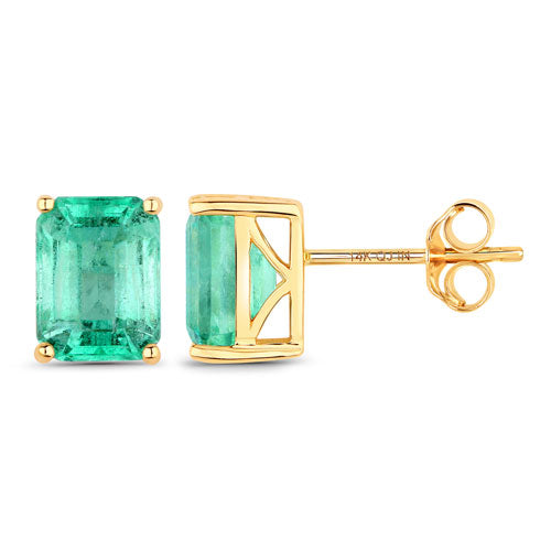 2.75 Carat Genuine Ethiopian Emerald 14K Yellow Gold Earrings by Bids.com