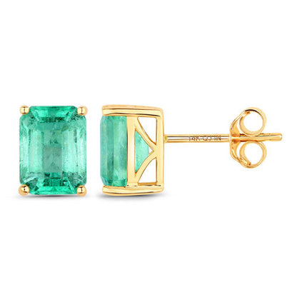 2.75 Carat Genuine Ethiopian Emerald 14K Yellow Gold Earrings by Bids.com