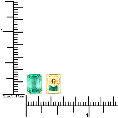 2.75 Carat Genuine Ethiopian Emerald 14K Yellow Gold Earrings by Bids.com
