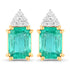2.87 Carat Genuine Ethiopian Emerald and White Diamond 14K Yellow Gold Earrings by Bids.com