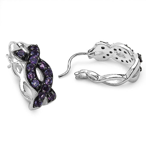 0.70 Carat Genuine Amethyst .925 Sterling Silver Earrings  DestGlow