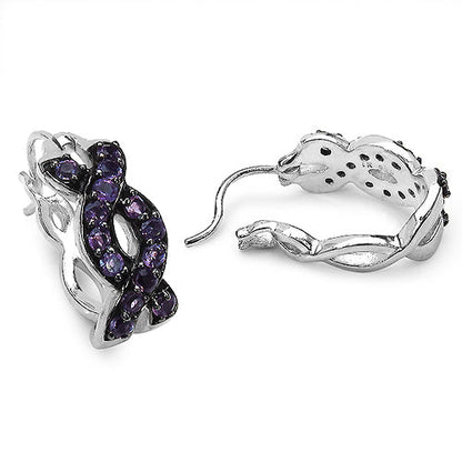 0.70 Carat Genuine Amethyst .925 Sterling Silver Earrings  DestGlow