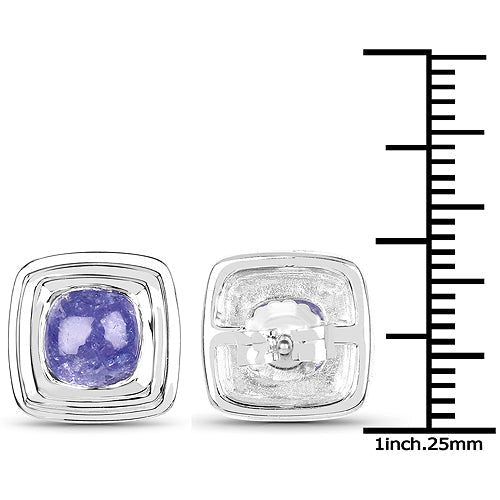 4.74 Carat Genuine Tanzanite .925 Sterling Silver Earrings  DestGlow