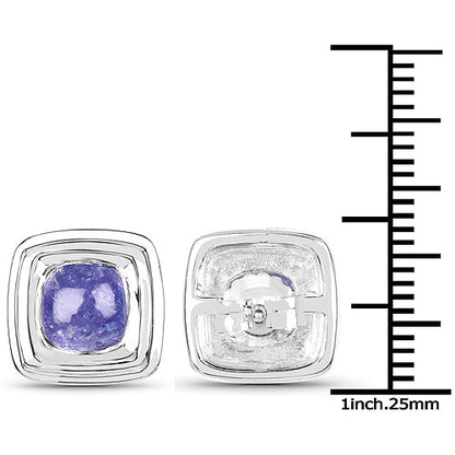 4.74 Carat Genuine Tanzanite .925 Sterling Silver Earrings  DestGlow