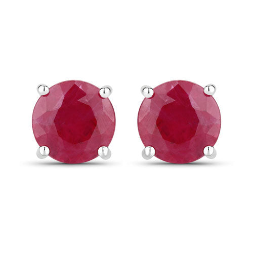 0.86 Carat Genuine Ruby 10K White Gold Earrings  DestGlow
