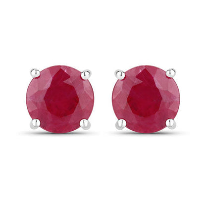 0.86 Carat Genuine Ruby 10K White Gold Earrings  DestGlow