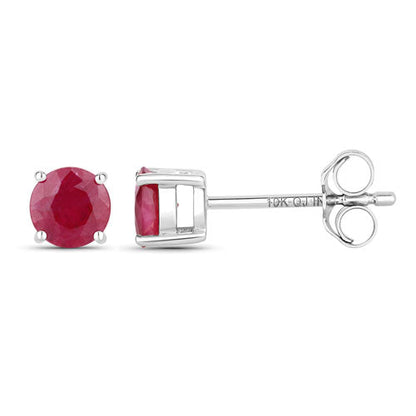 0.86 Carat Genuine Ruby 10K White Gold Earrings  DestGlow