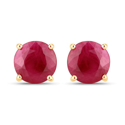0.86 Carat Genuine Ruby 10K Yellow Gold Earrings  DestGlow