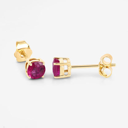 0.86 Carat Genuine Ruby 10K Yellow Gold Earrings  DestGlow