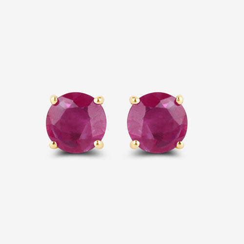 0.86 Carat Genuine Ruby 10K Yellow Gold Earrings  DestGlow