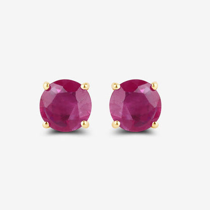 0.86 Carat Genuine Ruby 10K Yellow Gold Earrings  DestGlow